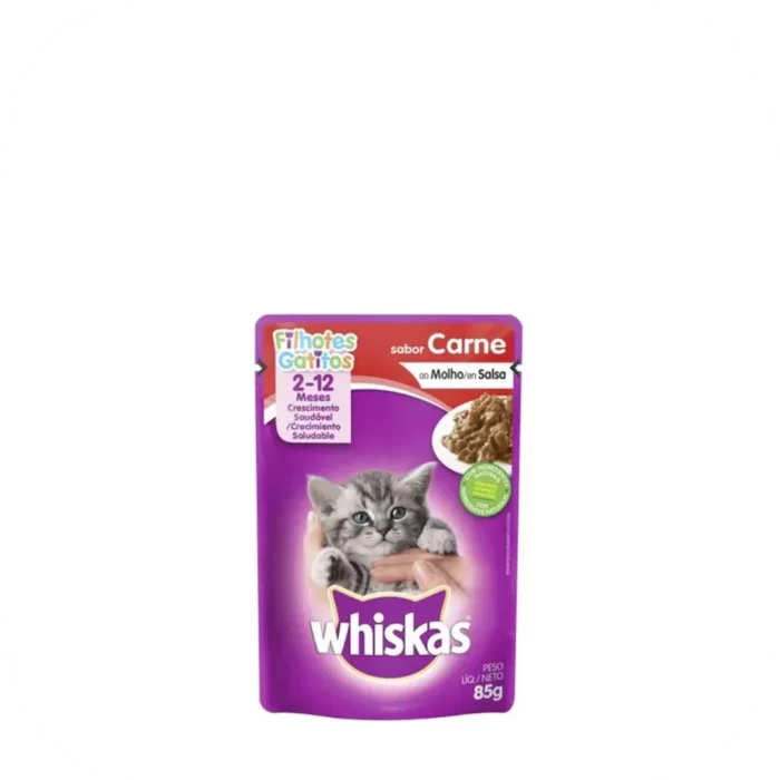 Sobres Wiskas Gatito Carne 12 Unidades